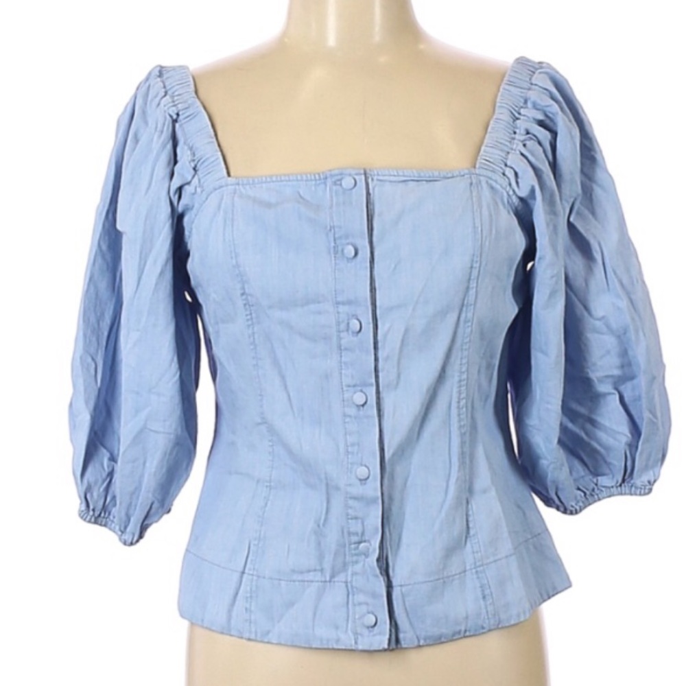 Black Label C’est Toi Square Neck Puff Sleeve Top
